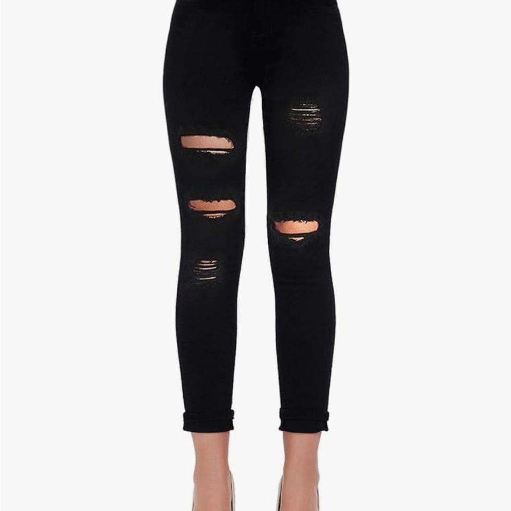 Women’s Black Distressed Skinny Jeans